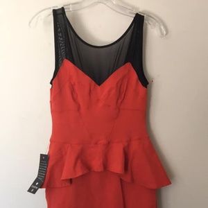Bebe Orange Black dress